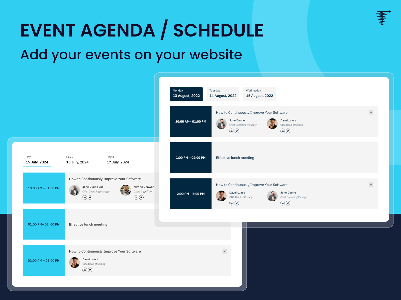 Event Agenda / Scheduling