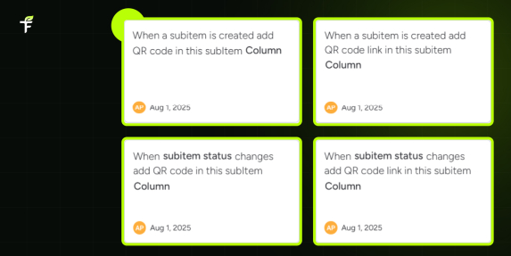 Generating QR codes for subitems automatically